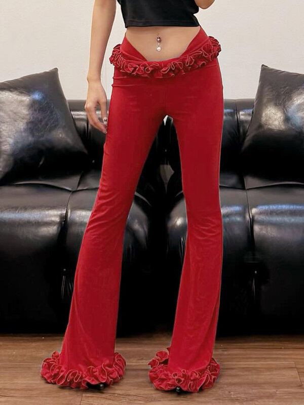 Pantalon court en dentelle pour femme, pantalon style américain, tissu solide légèrement épicé, taille basse, nouvelle collection été 2024