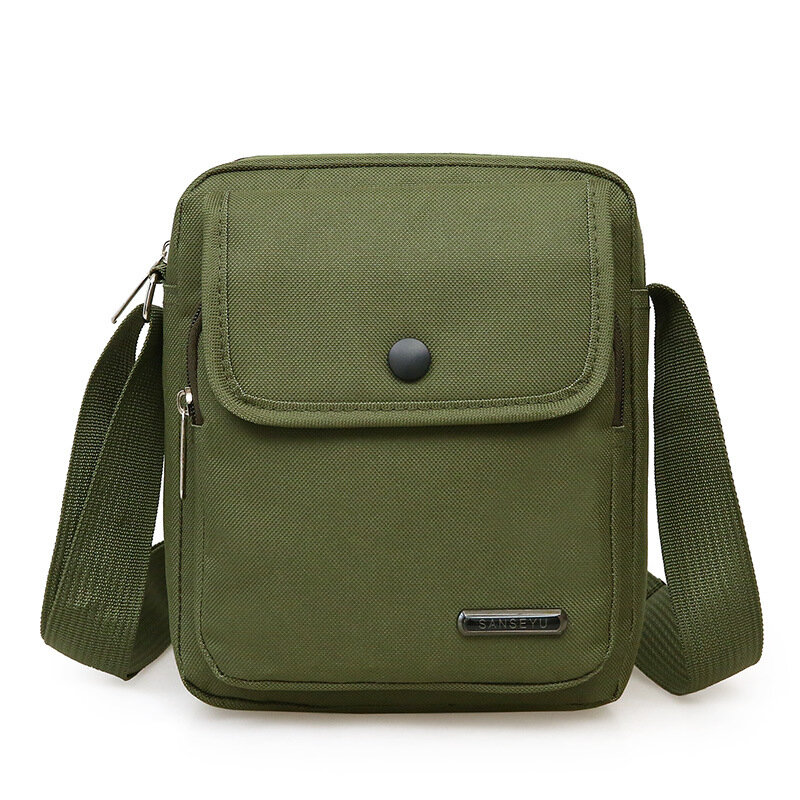 Small Durable Vintage Canvas Water Resistant Messenger Crossbody Bag with Multi-pockets Nylon Messenger Bag