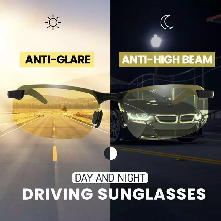 Kacamata Mengemudi Penglihatan Malam Kualitas Tinggi Kuning Kacamata Hitam UV Terpolarisasi Cermin Driver Ultraringan PC Kacamata Mengemudi Luar Ruangan Pria
