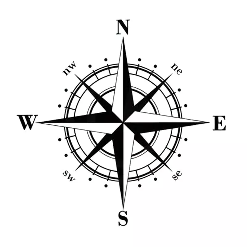 Car Stickers NSWE Compass Car and Motorcycle Body Exterior Waterproof Sunscreen Vinyl Decal