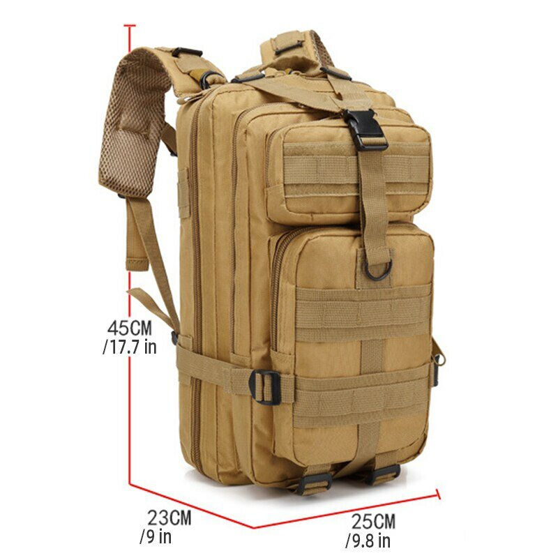 Zaino militare borsa da viaggio sport all'aria aperta arrampicata caccia pesca escursionismo esercito 3P Pack Bag