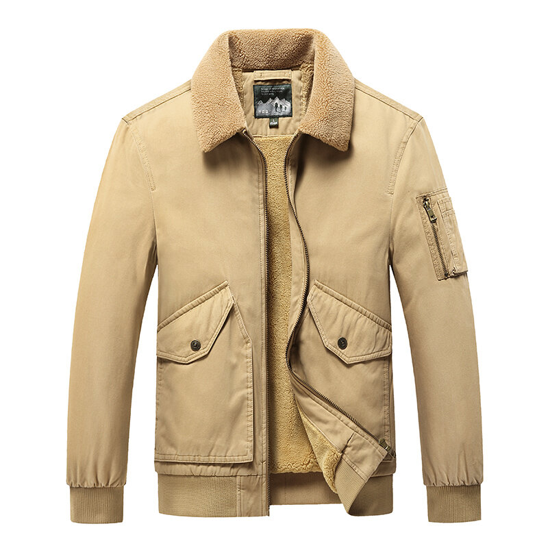 Windproof Fleece Jacket Men Warm Thick Windbreaker Military Coats Winter Parkas Outerwear Overcoat High Quality Clothing
