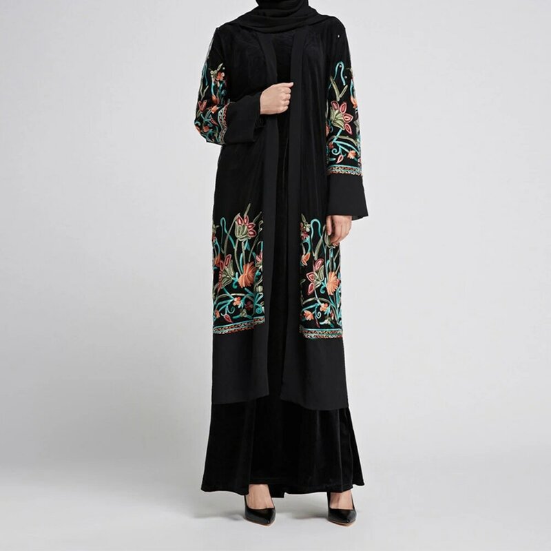 2023 dubajska wiosenna letnia suknia bankietowa haftowany kardigan sukienka długa suknia muzułmańska odzież wierzchnia Kimono Femme Musulmane