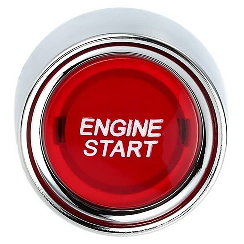 Engine Button Car DC 12V 24V Red Car Start Engine Button Light Switch Button Start Ignition Switch for Racing-Red