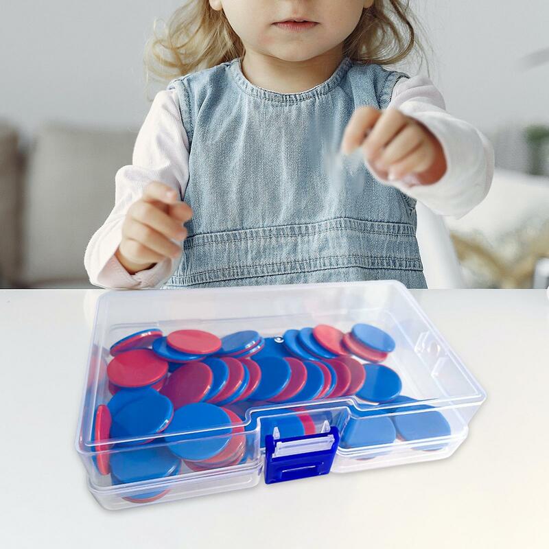 Zestaw 50 żetonów liczących Montessori-kolorowe manipulacje matematyczne do gier i ćwiczeń