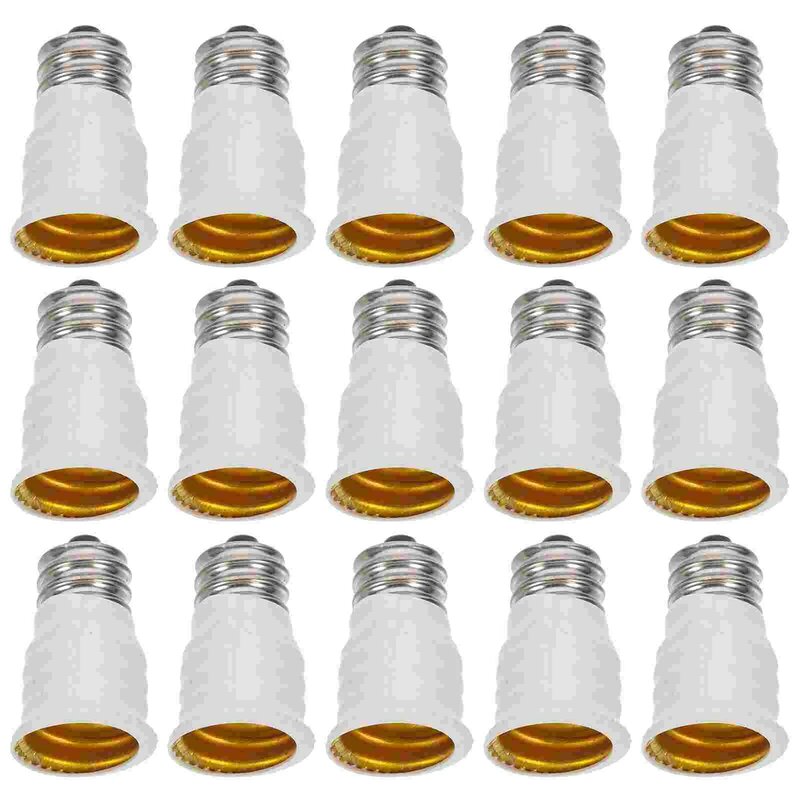 15 Pcs E12 Conversion Lamp Head Base Light Bulbs for Chandelier Holder Socket Adapter Copper to E14 Extension Adaptor Europe