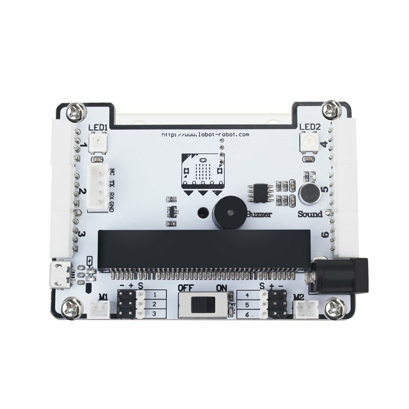 Placa base Micro:bit, PLACA DE DESARROLLO DE Microbit, Kit de aprendizaje de expansión para Robot de Microbit Python, Kit de bricolaje programable para coche