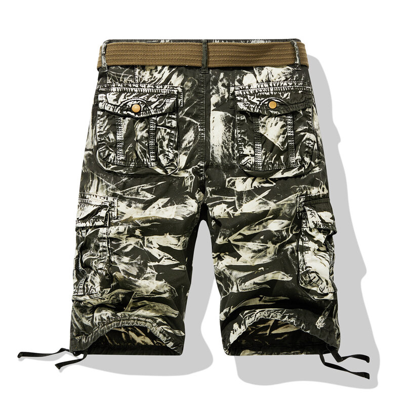 Pantaloni Cargo maschili pantaloncini al ginocchio pantaloncini estivi classici tasche Multiple pantaloni in cotone di grandi dimensioni