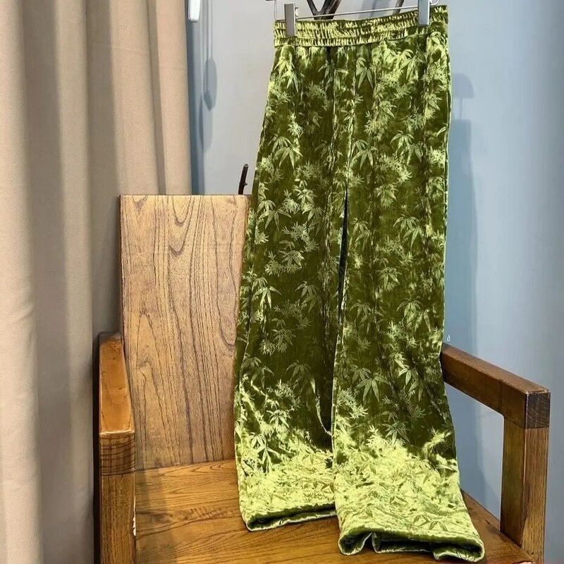 Pantalones chinos de pierna recta para mujer, pantalón informal holgado versátil, Tangsuits mejorados, primavera y otoño, 2024