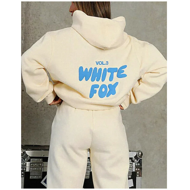 Women's hoodies sets 2024 Spring Fleeced Letters Printing Loose Hooded Two Piece Sweatpants Jogger Pants Set Sweatsuit Tracksuit