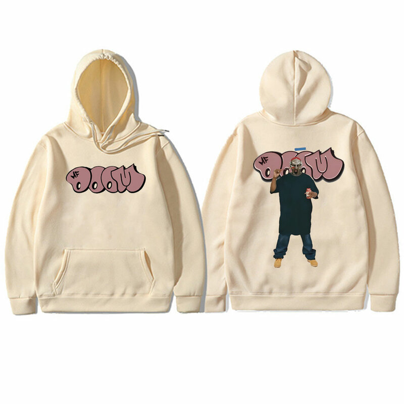 Rapper Mf Doom Dubbelzijdige Print Hoodie Mannen Hiphop Oversized Pullover Mannen Mode Trend Hoodies Heren Casual Sweatshirt