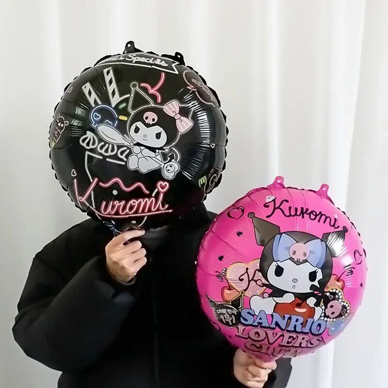 Sanrio balon Anime lucu kurokis My Melodys Cinnamoroll dekorasi pesta ulang tahun balon Jumbo balon foto lucu hati anak perempuan