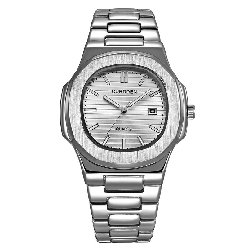 Prachtige Jongens Mode Horloge Retro Klassiek Gestreepte Wijzerplaat Rvs Quartz Horloge Zakelijke Heren Luxe Vrijetijdshorloges