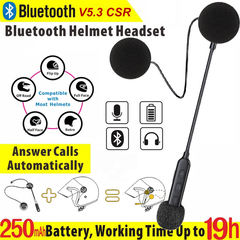 BT30 Bluetooth Motocicleta Capacete Headset, BT5.3 Sem Fio, Riding Headphone, Anti-Interferência, Moto, Handsfree, Esqui fone de ouvido