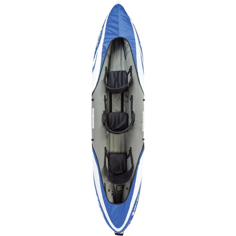 Big Basin 3-Person Inflatable Kayak with Adjustable Seats & Carry Handles, Heavy-Duty PVC Construction