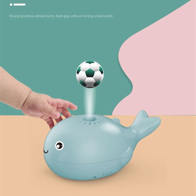 مروحة الحوت الصغيرة الإبداعية للأطفال ، كرة تعليق تعمل بالبطارية ، لعب مروحة صغيرة لطيف باليد بدون أوراق ، أزرق