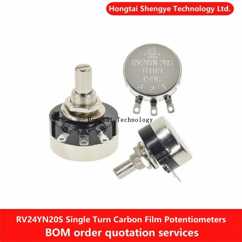 RV24YN20S Single-turn Carbon Film Potentiometers B201/501/102/202/502/103/203/503/104/200/504/105/200R/500R 1K/2K/5K/10K/20K/50K