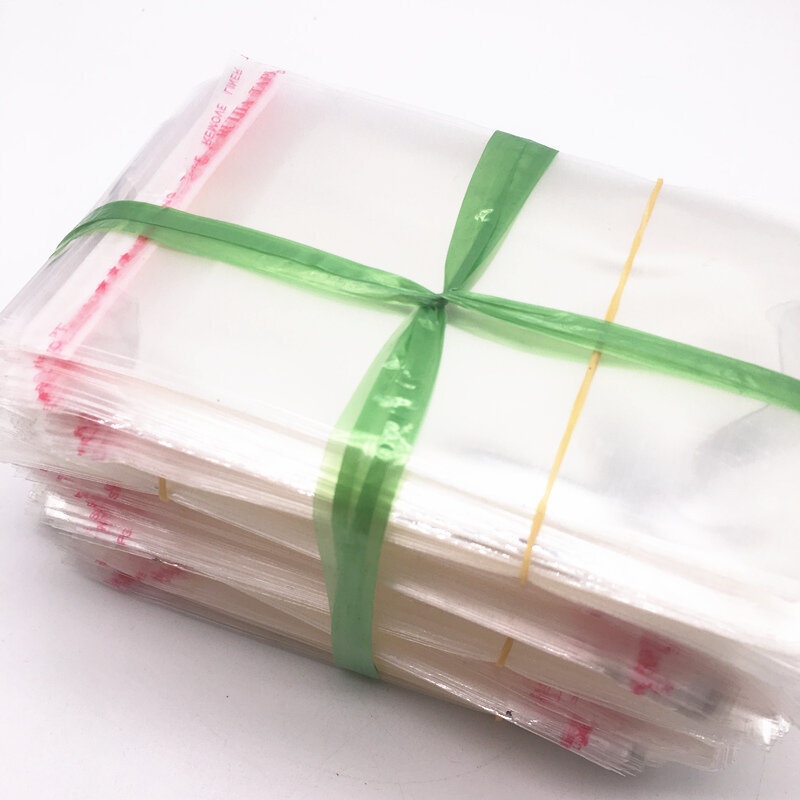 100pcs 5x7,6x9,7x11,8x13,9x16,10x18cm Resealable Poly Bag Transparent Opp Plastic Bags Self Adhesive Seal Jewellery Making Bag