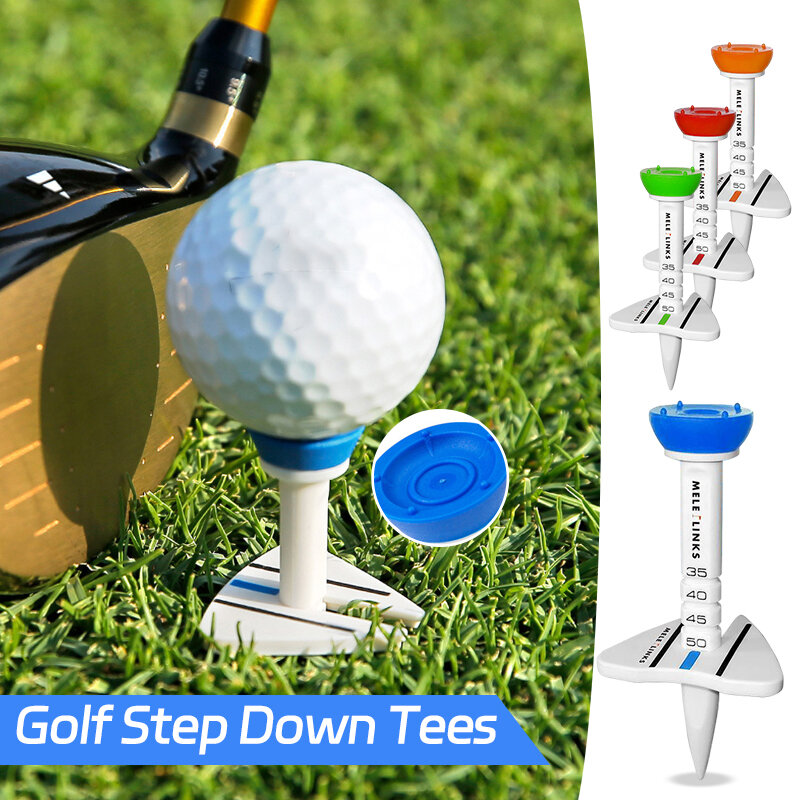 1/4Pcs Adjustable Golf Tees 4 Colors Step Down Golf Ball Holder with Aim Line for Training Exercise Compact and Portable