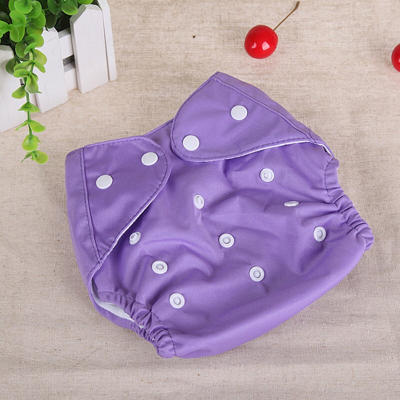 1PC Ecology Cloth Diapers Baby Diaper Reusable Waterproof Panties Solid Color Cloth Nappies for 0-1 Year Baby
