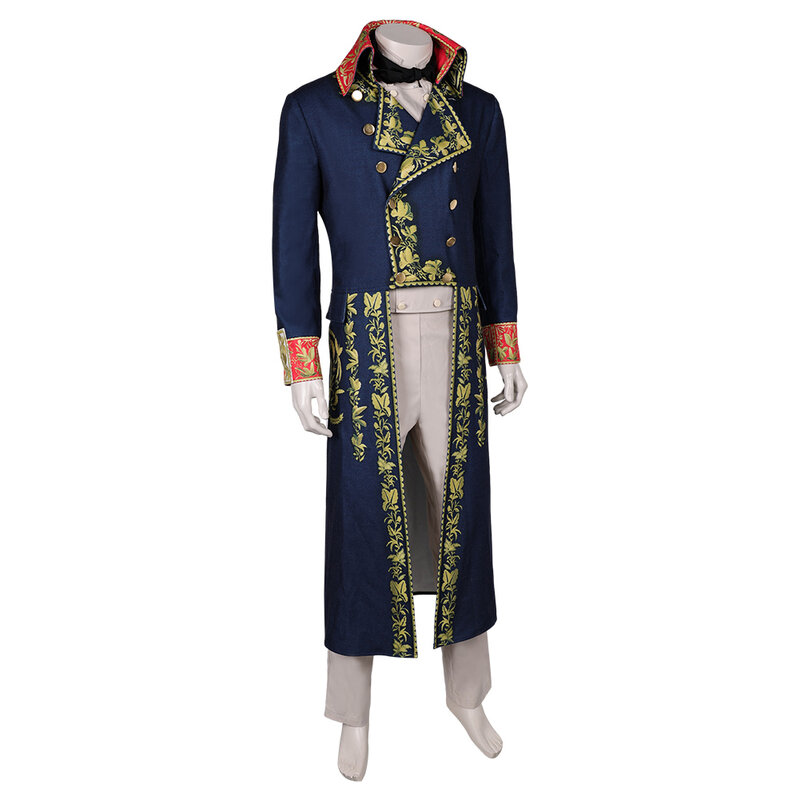Disfraz de Cosplay de Napoleón para hombre, camisa masculina, uniforme, abrigo, pantalones, trajes de fantasía para Halloween, traje de fiesta de Carnaval