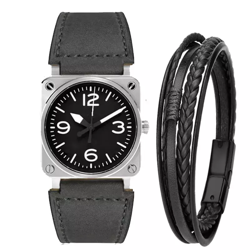 Orologi da uomo BR03-92 orologio al quarzo in pelle Fashion Sport orologio da polso da uomo con quadrante grande Reloj Hombre orologio maschile Relogio Masculino