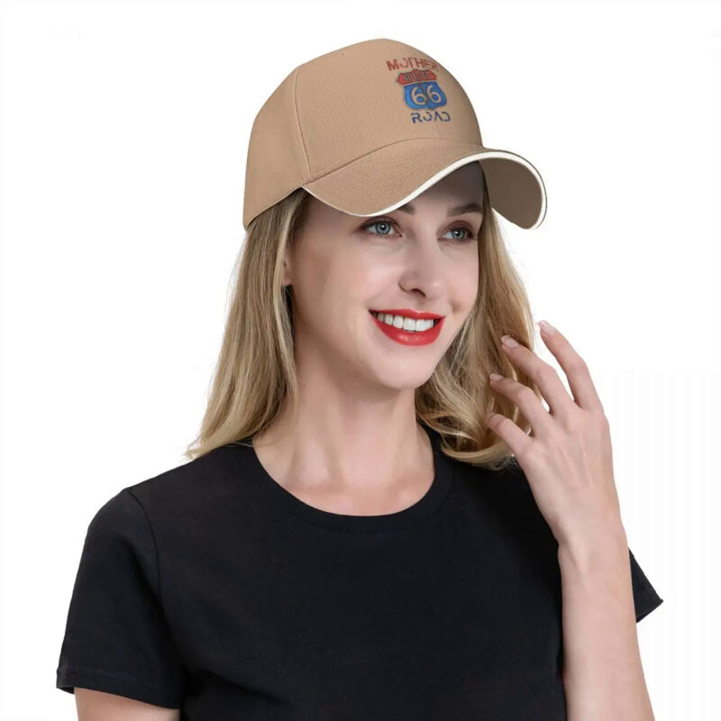 女性のためのヴィンテージブルーパドハット,ユニークな色の野球帽,ルート66,女性のサイクリング