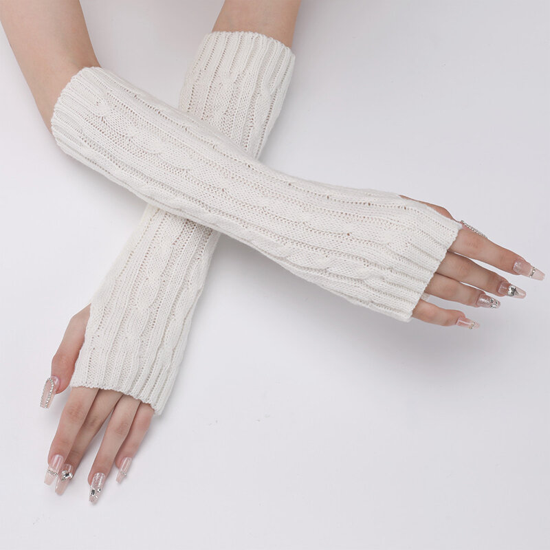 Mitaines sans doigts pour femmes, tricotées, pour les bras, pour l'hiver, pour les poignets, style gothique japonais, Harajuku