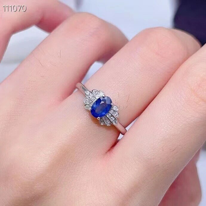 4Mm * 6Mm 0.5ct 100% Natuurlijke Ruby En Sapphire Ring Mode Engagement Ring Voor Vrouw 3 Lagen 18K Gold Plating Geen Verkleuring
