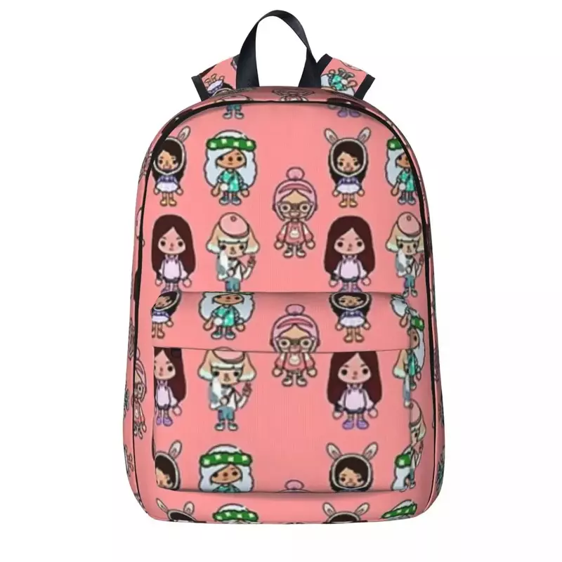 Toca Boca Life Kids Happy Backpacks Boys Girls Bookbag Students School Bag Cartoon Kids Rucksack Laptop Rucksack Shoulder Bag