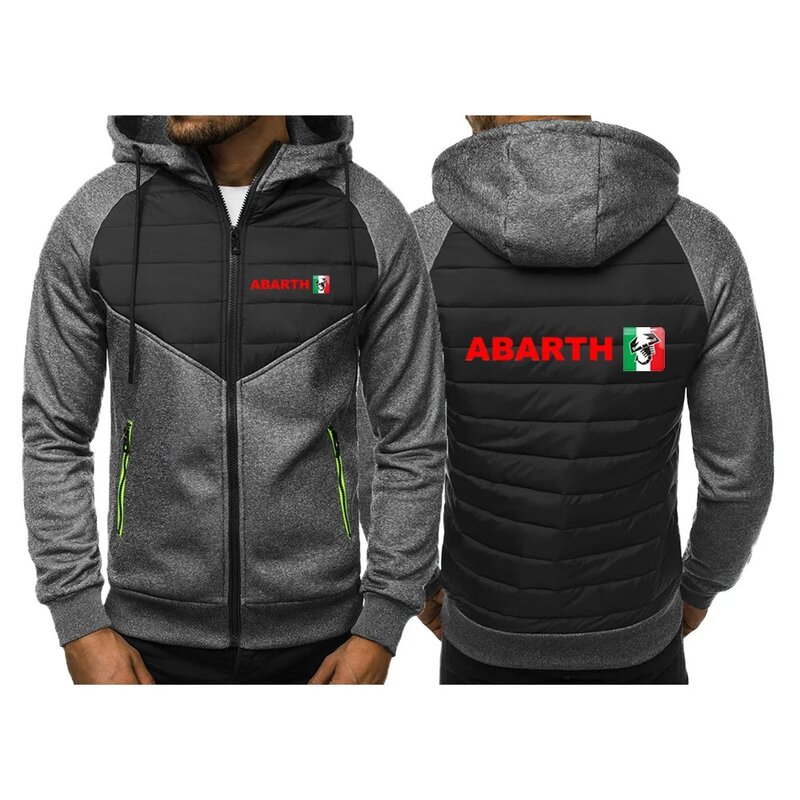 2024 Abarth Men Autumn and Winter Exquisite New Three Color Hooded Cotton Padded Clothes Patchwork Designe Keep Warm Coat