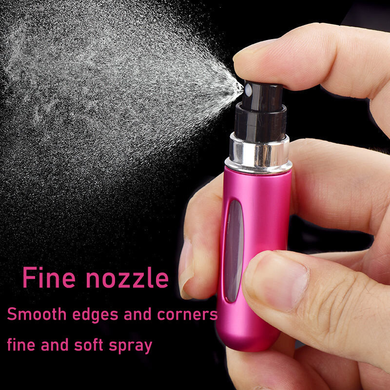 Botella de Perfume recargable de 1/5 piezas con bomba de aroma, contenedor de cosméticos vacío de viaje portátil, Mini botella atomizadora con espray