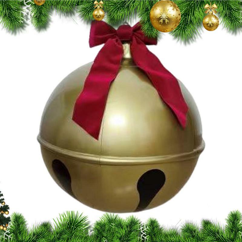 Bola inflável do sino do Natal, forma de sino grande, pendurar decorado, gigante, tilintar, bolas, bolas, ornamentos