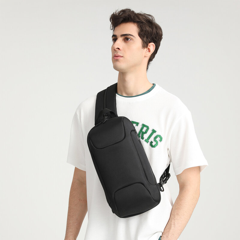 Men'S Crossbody Bag Shoulder Sling Bags Waterproof Oxford Waist Bag Multifunction Short Travel Messenger Chest Pack