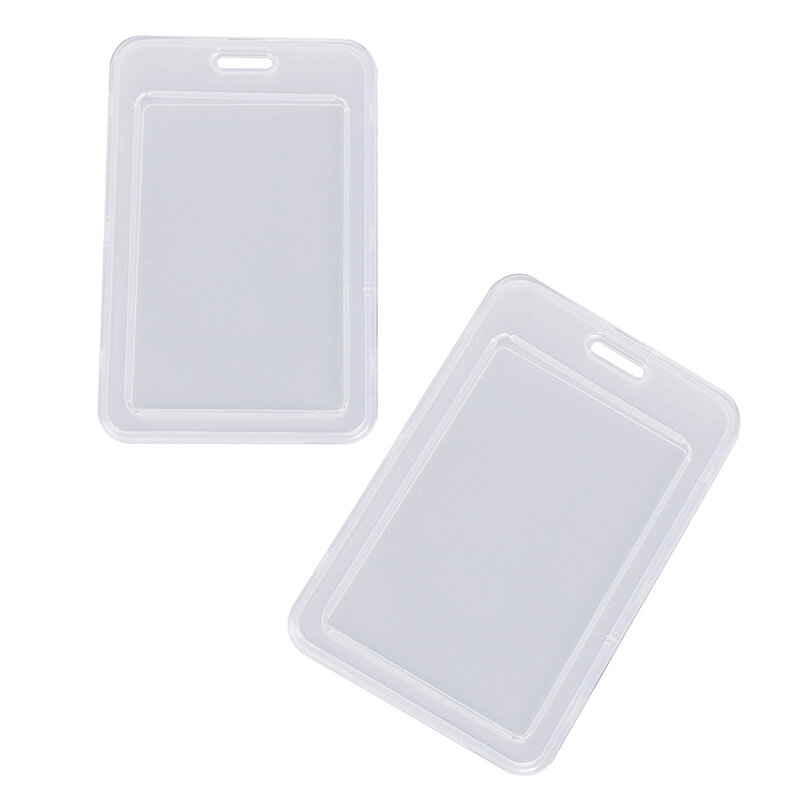 2pcs Simple Transparent Plastic Name Card Cover Bank Card Holder