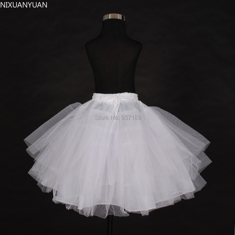 2023 Free Shipping Top Quality Stock Three Layer Net White A-Line Flower Girl Dress Petticoat / Child Crinolines/Underskirt