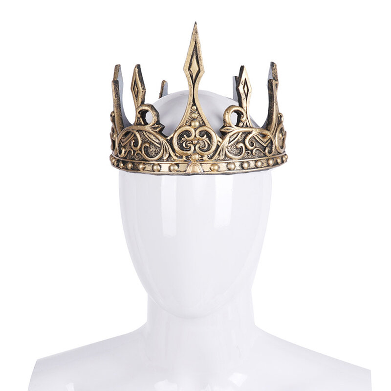 Coroa coroa para homens, fantasia de Halloween, reis, festa, baile medieval, realeza dos meninos, bruxa vintage, cocar Headwear