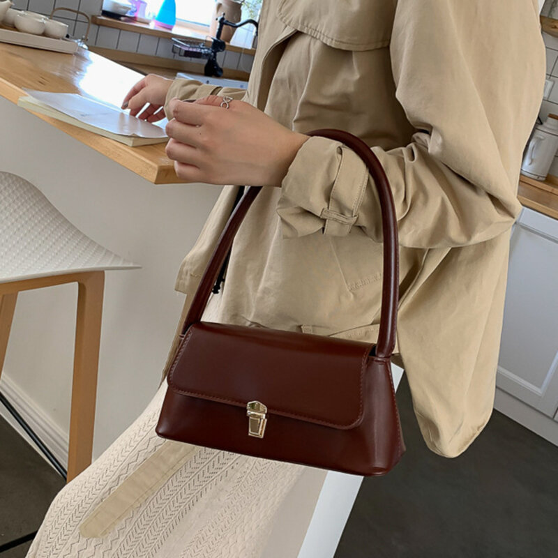 Luxusmarke Umhängetaschen für Frauen Modedesign Achsel Frau Umhängetasche weibliche Handtasche und Geldbörsen einfarbig