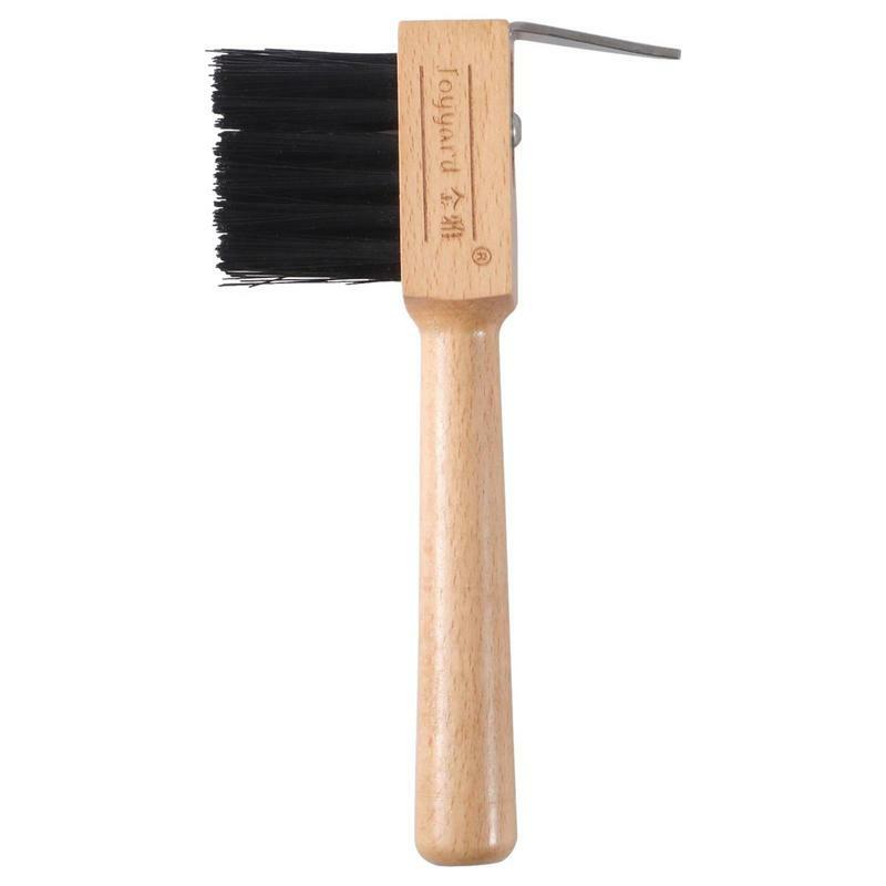 Horse Hoof Pick Brush Rubber Hoof Pick With Brush Portable Hoofpick With Soft Touch Hoof & Wooden Handle Horse Grooming Kit For