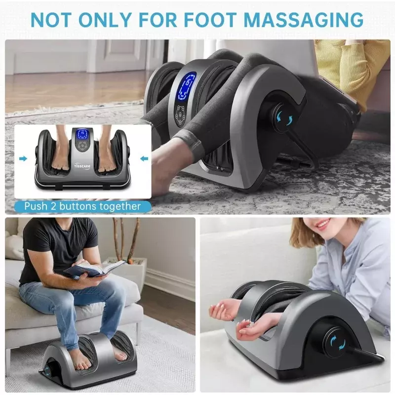 Masażer stóp Shiatsu TISSACRE z urządzenie do masażu stopy cieplnej w przypadku neuropatii, zapalenia powięzi podeszwowej i stopy do masażu ulga w bólu, L
