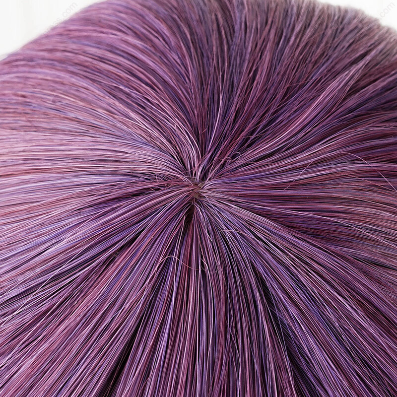 Wig Cosplay Anime Reze 45cm Wig warna campuran ungu rambut sintetis tahan panas