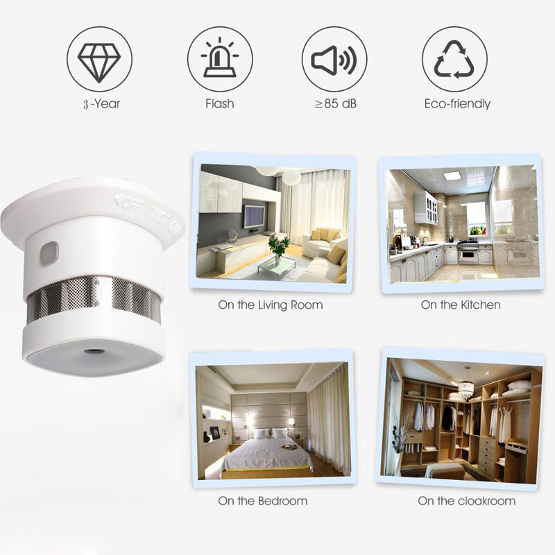HEIMAN-Detector de humo inteligente para el hogar, sistema de alta sensibilidad de 2,4 GHz, Sensor de prevención de seguridad