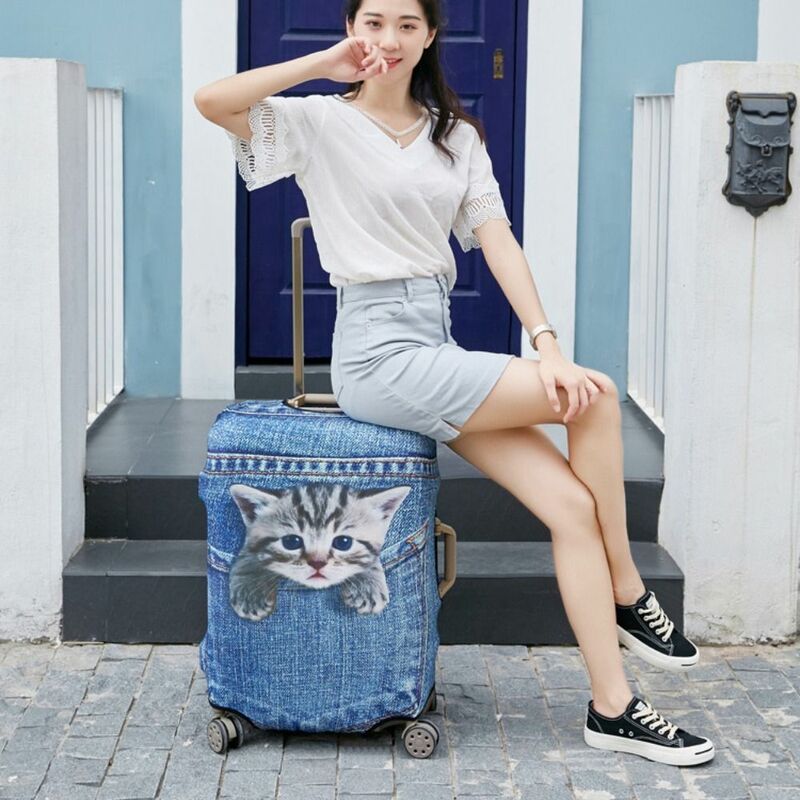 3D Luggage Protective Cover New Animal Pattern Cat Dog Trolley Suitcase Dust Cover Elasticity 18-28 Inch Suitcase Case Covers