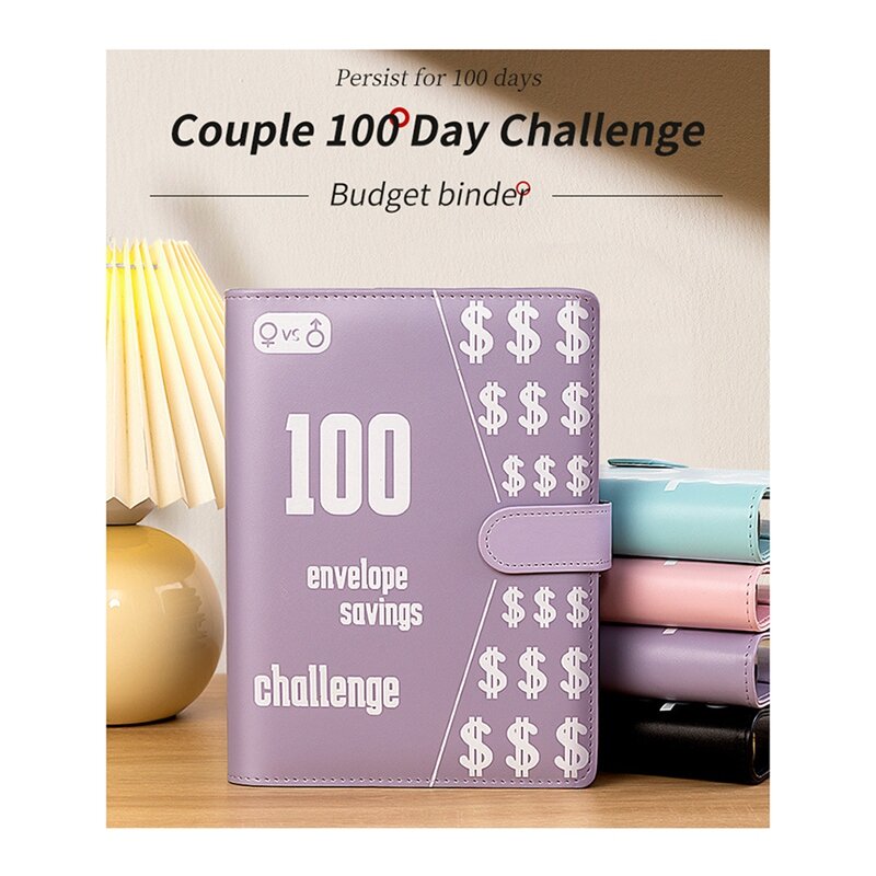 100 Envelope Challenge Binder, A5 Savings Binder With Cash Envelopes,Budget Binder For Planning And Saving