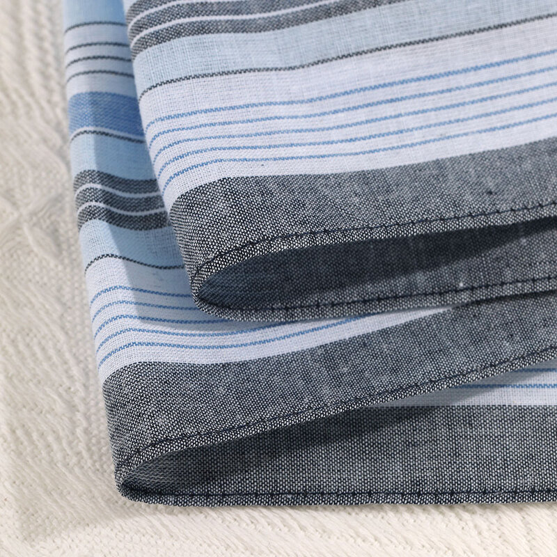 5pcs Square Plaid Stripe Handkerchiefs For Men Cotton Hanky Pocket Cotton Towel For New Year Wedding Party 38x38cm Random Color