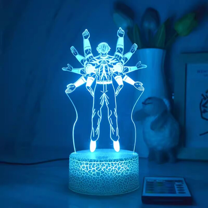 Светодиодная подсветка с рисунком в стиле аниме для спальни, декоративная подсветка для спальни, 3/7/16 цветов, меняющая цвет, 3d настольная лампа, подарок для детей