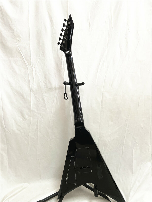 Edição personalizada preto garfo andorinha-cauda 6 cordas guitarra elétrica fechada captador ativo pode ser personalizado para frete grátis