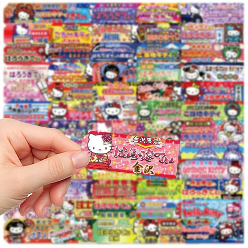 10/60pcs Kawaii Hello Kitty Labels Sealing Stickers Aesthetic Decorative Stationery DIY Phone Laptop Waterproof Cute Sticker Toy