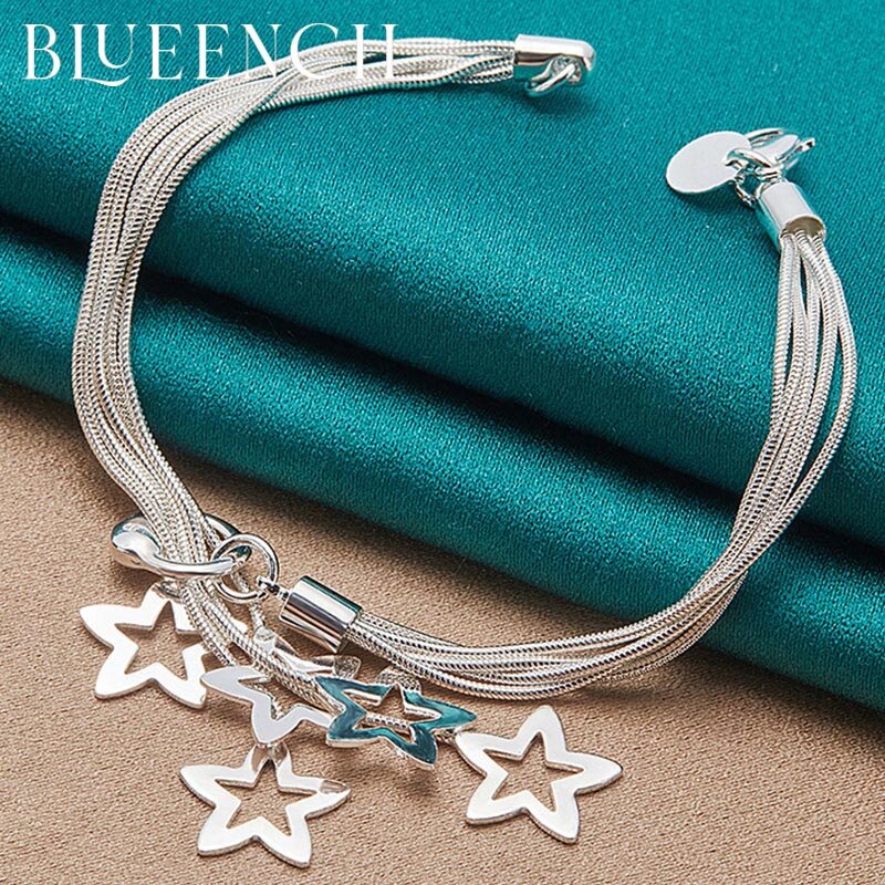 Bueench-pulsera con borla de estrella para mujer, de Plata de Ley 925, joyería con personalidad, temperamento de moda para fiesta