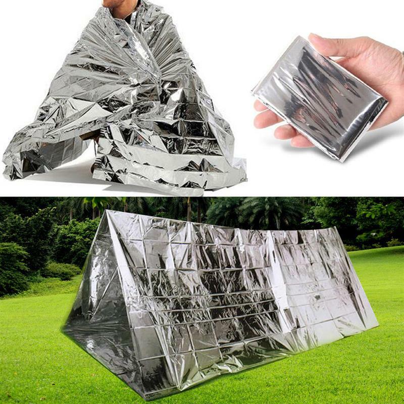 Sac de couchage imperméable en mylar, couverture thermique de survie d'urgence en aluminium, 130x210cm